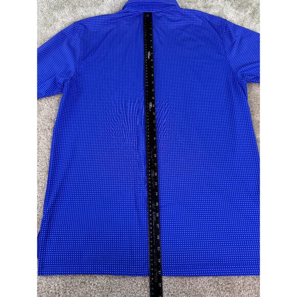 Turtleson Golf Shirt Mens Size Medium Blue Dot Performance Polo Stretch C155 - Picture 8 of 9